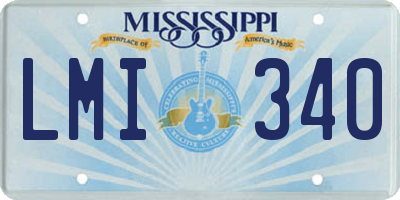 MS license plate LMI340