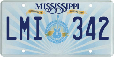 MS license plate LMI342