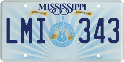 MS license plate LMI343