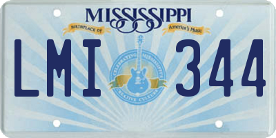 MS license plate LMI344