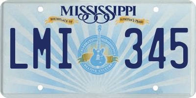 MS license plate LMI345