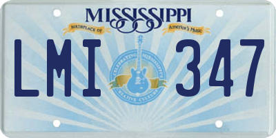 MS license plate LMI347