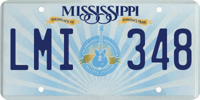 MS license plate LMI348