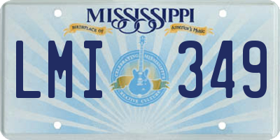 MS license plate LMI349