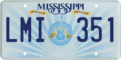 MS license plate LMI351