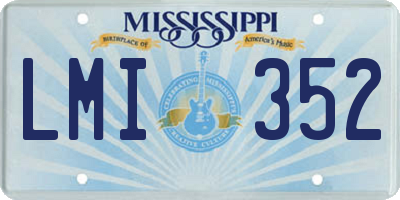 MS license plate LMI352