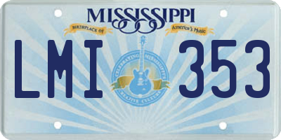 MS license plate LMI353