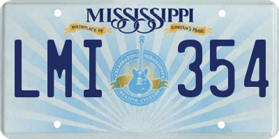 MS license plate LMI354