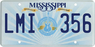 MS license plate LMI356