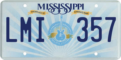 MS license plate LMI357