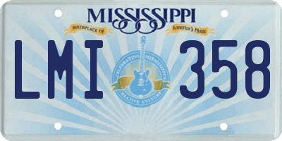 MS license plate LMI358