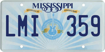 MS license plate LMI359