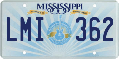 MS license plate LMI362
