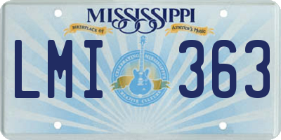 MS license plate LMI363