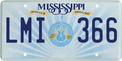 MS license plate LMI366