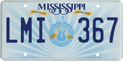 MS license plate LMI367