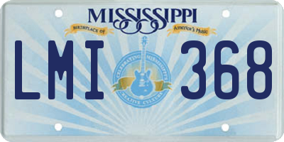 MS license plate LMI368