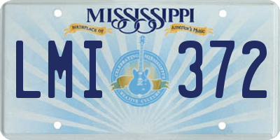 MS license plate LMI372