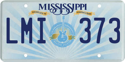 MS license plate LMI373