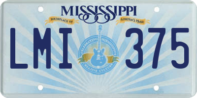 MS license plate LMI375