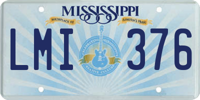MS license plate LMI376