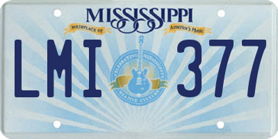MS license plate LMI377