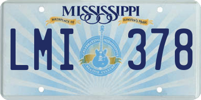 MS license plate LMI378