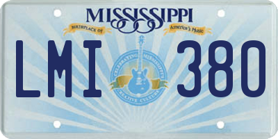 MS license plate LMI380
