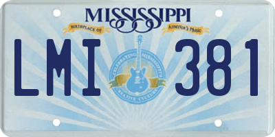 MS license plate LMI381