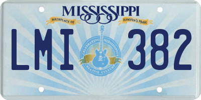 MS license plate LMI382