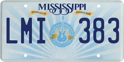 MS license plate LMI383