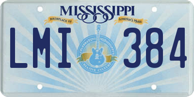 MS license plate LMI384