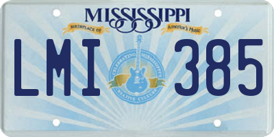MS license plate LMI385