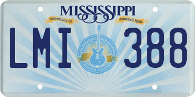MS license plate LMI388