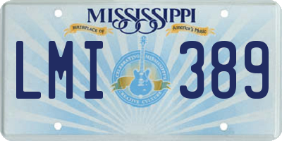 MS license plate LMI389