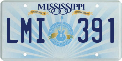 MS license plate LMI391