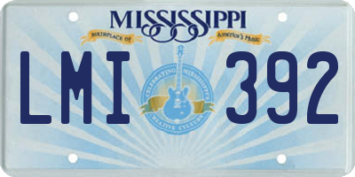 MS license plate LMI392