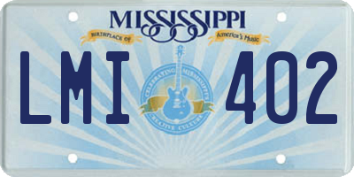 MS license plate LMI402