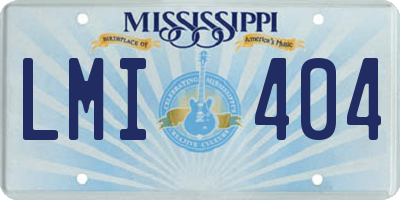 MS license plate LMI404