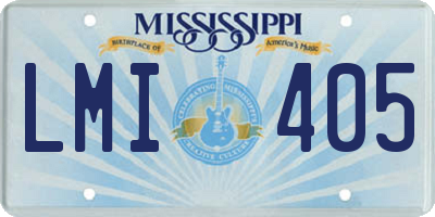 MS license plate LMI405