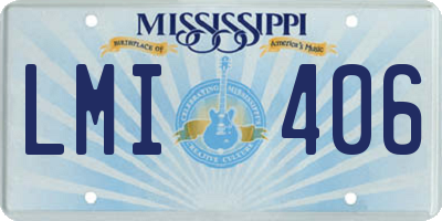 MS license plate LMI406