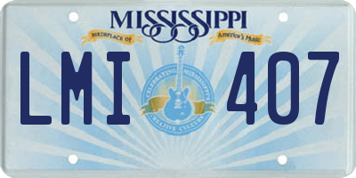 MS license plate LMI407