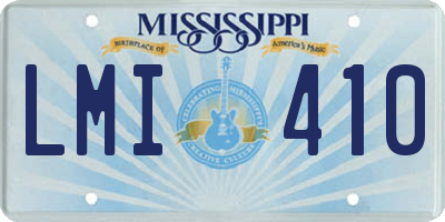 MS license plate LMI410