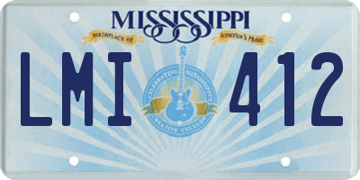 MS license plate LMI412