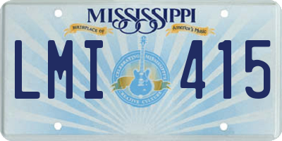 MS license plate LMI415