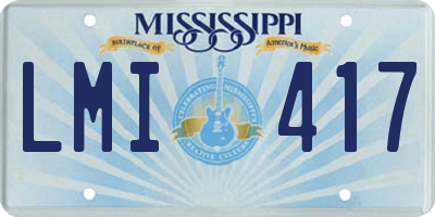 MS license plate LMI417