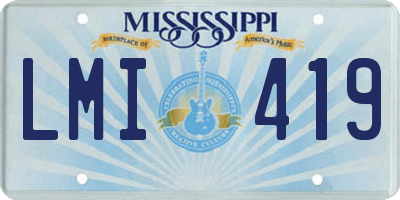 MS license plate LMI419