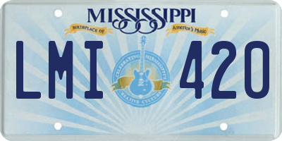 MS license plate LMI420