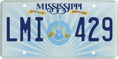 MS license plate LMI429