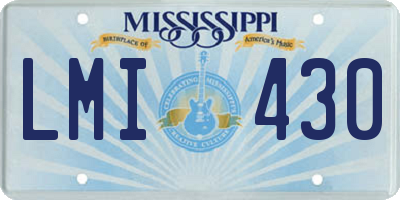 MS license plate LMI430